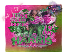 Load image into Gallery viewer, Kamala I&#39;m With Her Blanket (Pink &amp; Green)
