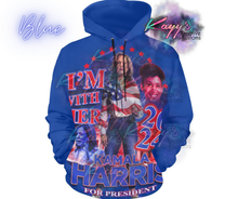 Load image into Gallery viewer, Kamala I&#39;m With Her Adult Hoodie (Red &amp; Blue)
