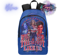 Load image into Gallery viewer, Kamala They Not Like Us Backpack (Red &amp; Blue)
