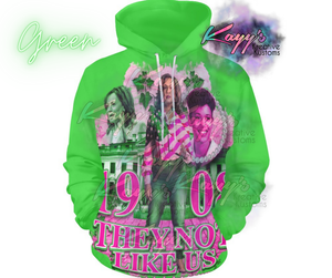 Kamala They Not Like Us Adult Hoodie (Pink & Green)