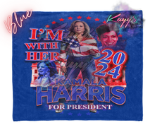 Load image into Gallery viewer, Kamala I&#39;m With Her Blanket (Red &amp; Blue)
