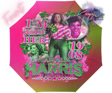 Load image into Gallery viewer, Kamala I&#39;m With Her Umbrella (Pink &amp; Green)
