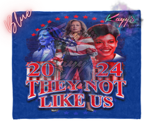 Load image into Gallery viewer, Kamala They Not Like Us Blanket (Red &amp; Blue)
