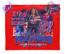 Load image into Gallery viewer, Kamala I&#39;m With Her Blanket (Red &amp; Blue)
