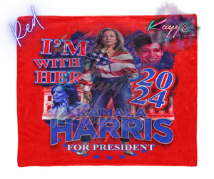 Kamala I'm With Her Blanket (Red & Blue)