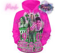 Load image into Gallery viewer, Kamala They Not Like Us Adult Hoodie (Pink &amp; Green)
