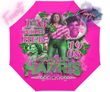 Load image into Gallery viewer, Kamala I&#39;m With Her Umbrella (Pink &amp; Green)
