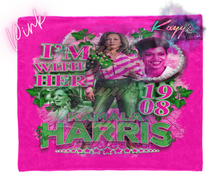 Load image into Gallery viewer, Kamala I&#39;m With Her Blanket (Pink &amp; Green)
