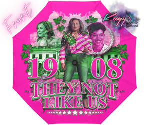 Kamala They Not Like Us Umbrella (Pink & Green)