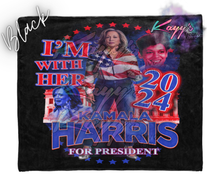 Load image into Gallery viewer, Kamala I&#39;m With Her Blanket (Red &amp; Blue)
