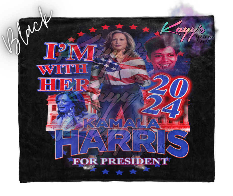 Kamala I'm With Her Blanket (Red & Blue)