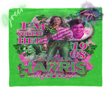 Load image into Gallery viewer, Kamala I&#39;m With Her Blanket (Pink &amp; Green)
