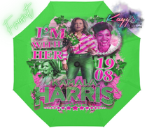 Load image into Gallery viewer, Kamala I&#39;m With Her Umbrella (Pink &amp; Green)
