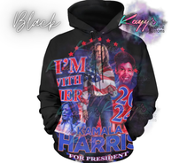 Load image into Gallery viewer, Kamala I&#39;m With Her Adult Hoodie (Red &amp; Blue)
