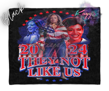 Load image into Gallery viewer, Kamala They Not Like Us Blanket (Red &amp; Blue)
