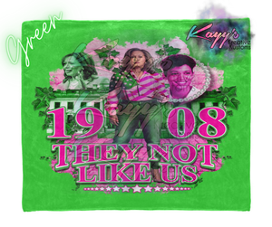 Kamala They Not Like Us Blanket (Pink & Green)