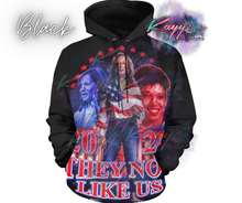 Load image into Gallery viewer, Kamala They Not Like Us Adult Hoodie (Red &amp; Blue)
