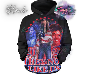 Kamala They Not Like Us Adult Hoodie (Red & Blue)