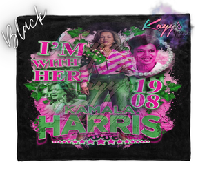 Kamala I'm With Her Blanket (Pink & Green)