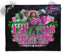 Load image into Gallery viewer, Kamala They Not Like Us Blanket (Pink &amp; Green)
