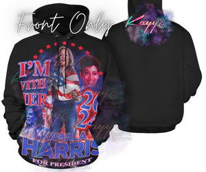 Kamala I'm With Her Adult Hoodie (Red & Blue)