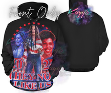 Load image into Gallery viewer, Kamala They Not Like Us Adult Hoodie (Red &amp; Blue)
