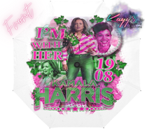 Load image into Gallery viewer, Kamala I&#39;m With Her Umbrella (Pink &amp; Green)
