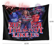 Load image into Gallery viewer, Kamala They Not Like Us Blanket (Red &amp; Blue)
