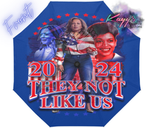 Load image into Gallery viewer, Kamala They Not Like Us Umbrella (Red/Blue)
