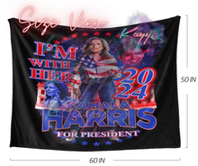 Load image into Gallery viewer, Kamala I&#39;m With Her Blanket (Red &amp; Blue)
