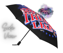 Load image into Gallery viewer, Kamala They Not Like Us Umbrella (Red/Blue)
