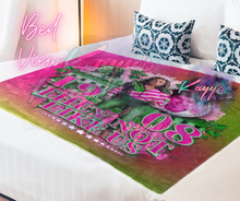 Load image into Gallery viewer, Kamala They Not Like Us Blanket (Pink &amp; Green)
