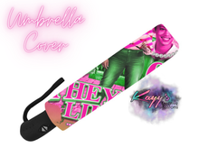 Load image into Gallery viewer, Kamala They Not Like Us Umbrella (Pink &amp; Green)
