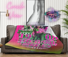 Load image into Gallery viewer, Kamala They Not Like Us Blanket (Pink &amp; Green)
