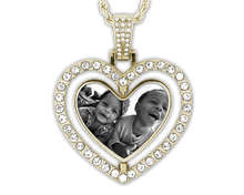 Load image into Gallery viewer, Personalized Rotating Bling Heart Necklace
