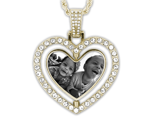 Personalized Rotating Bling Heart Necklace