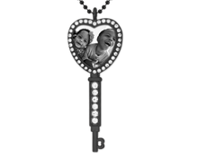 Load image into Gallery viewer, Personalized Bling Key Heart Necklace
