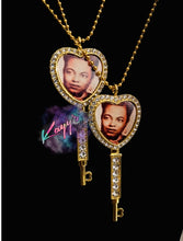 Load image into Gallery viewer, Personalized Bling Key Heart Necklace
