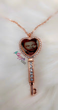 Load image into Gallery viewer, Personalized Bling Key Heart Necklace
