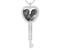 Load image into Gallery viewer, Personalized Bling Key Heart Necklace
