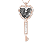 Load image into Gallery viewer, Personalized Bling Key Heart Necklace
